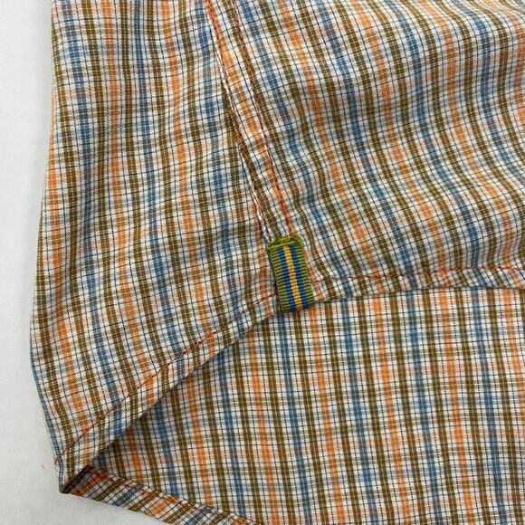 Haggar Life Khaki Button Up Mens Size XL Orange Tan Plaid Long Sleeve Gorpcore - Picture 13 of 13